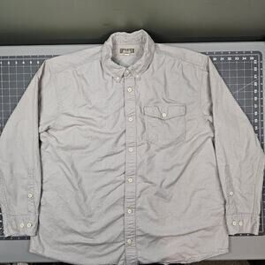 Duluth Trading Oxford Shirt Mens XL Iron Mountain Gray Gusseted Work Heavyweight